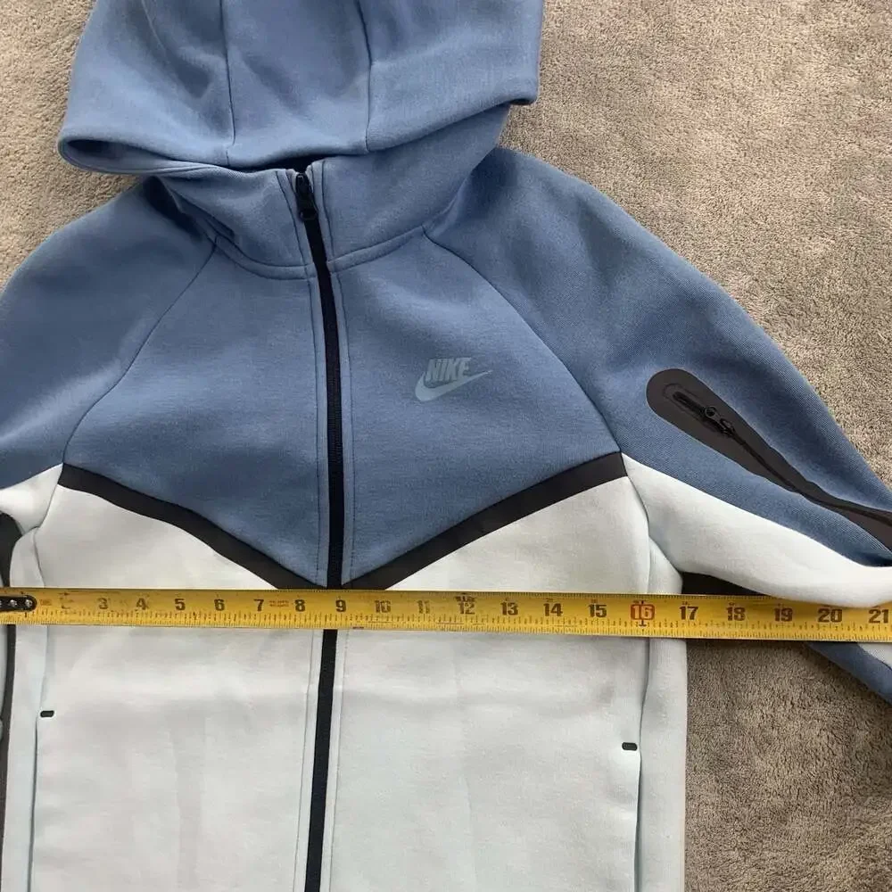 Nike Tech Fleece Hoodie Boy's Large Blue Full Zip Sweatshirt Jacket HV5867-474